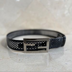 Fendi Black and Clear Patent Leather Belt